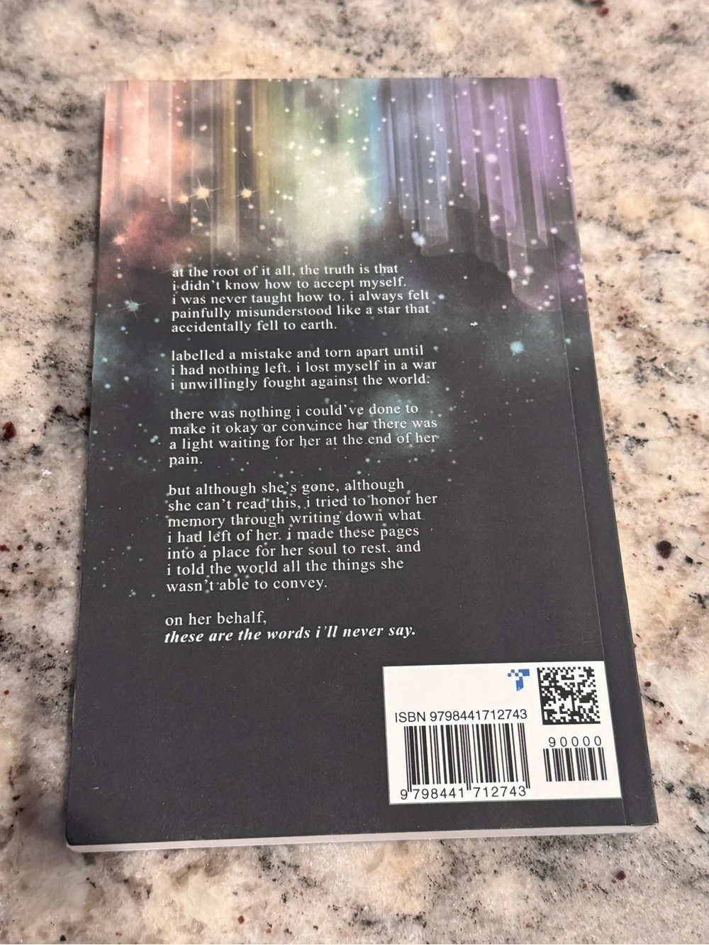Alaska Lane 'The Words I'll Never Say' poem Book